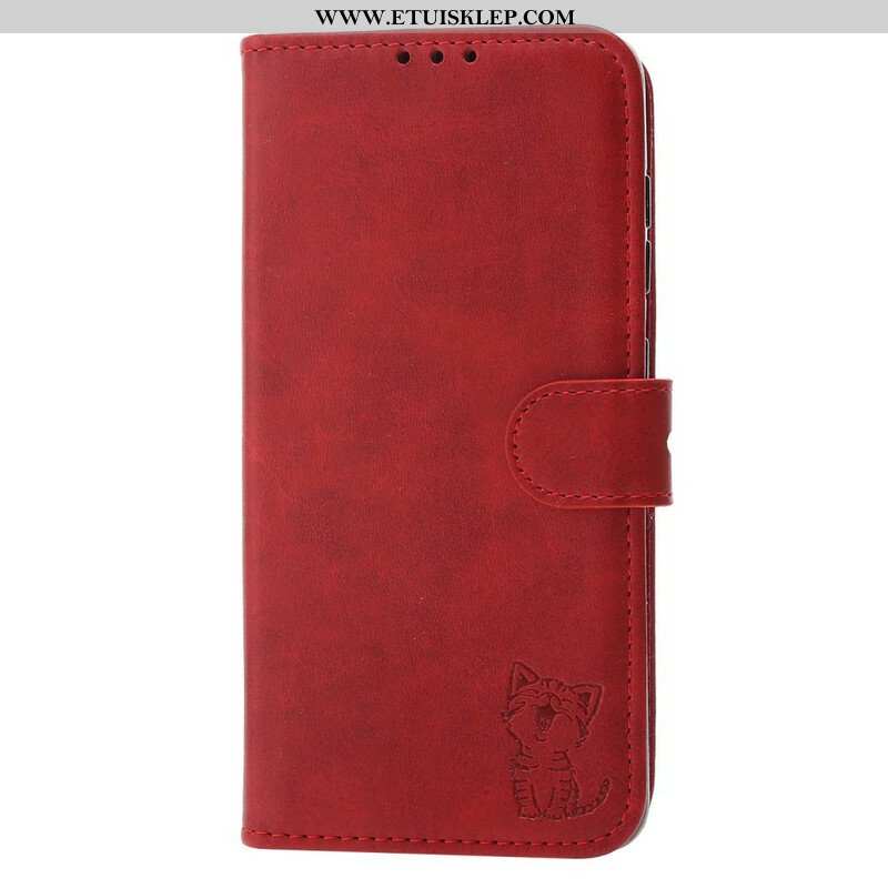 Etui Folio do Huawei P50 Pro Kotek Ze Sztucznej Skóry